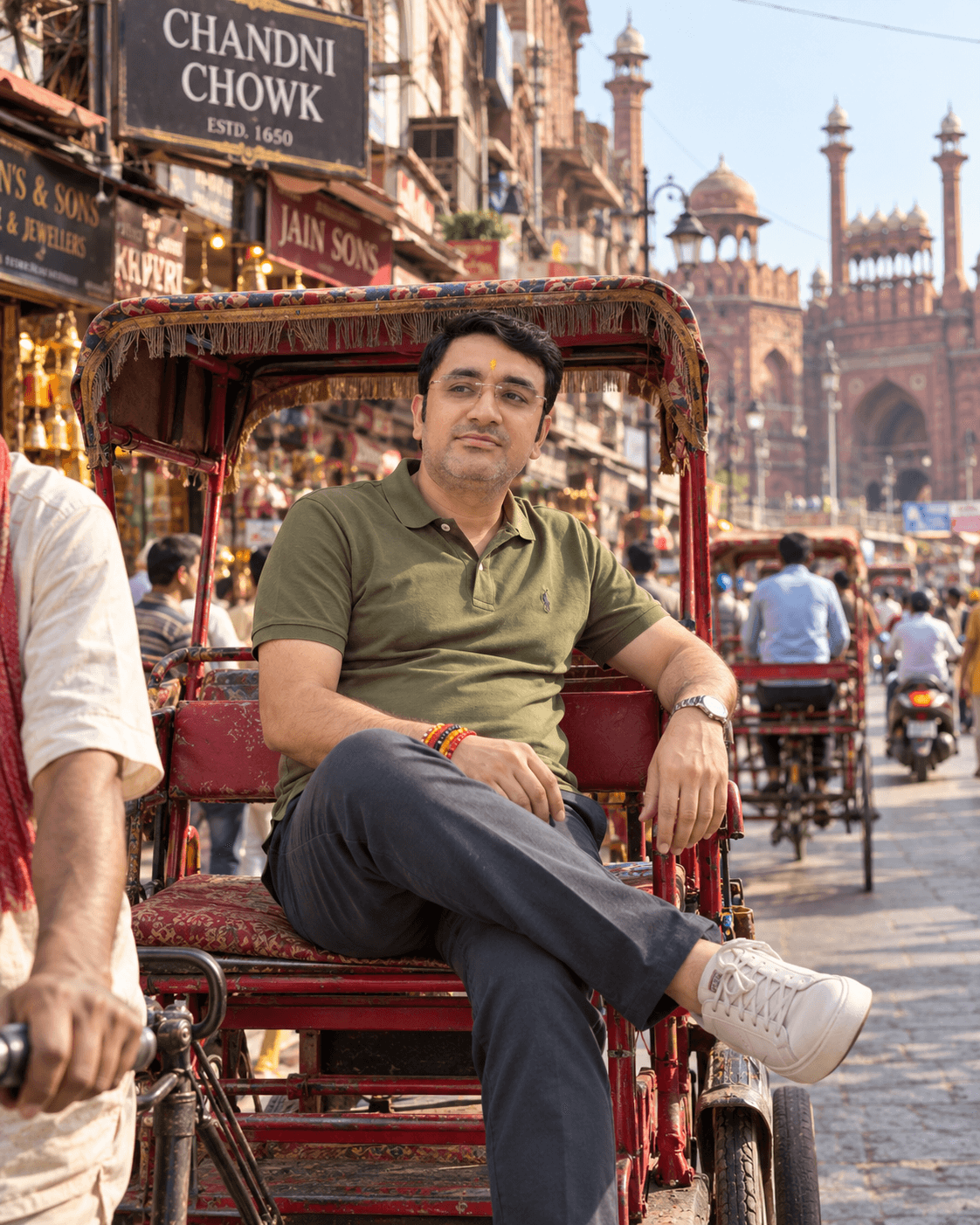 A Rickshaw Ride Through Old Delhi, an AI-generated portrait of Rohit Azad
