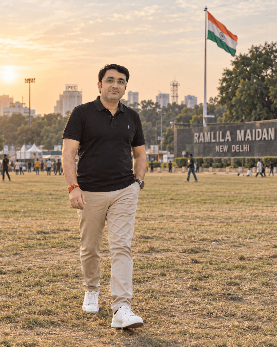 Golden Hour at Ramlila Maidan, an AI-generated portrait of Rohit Azad