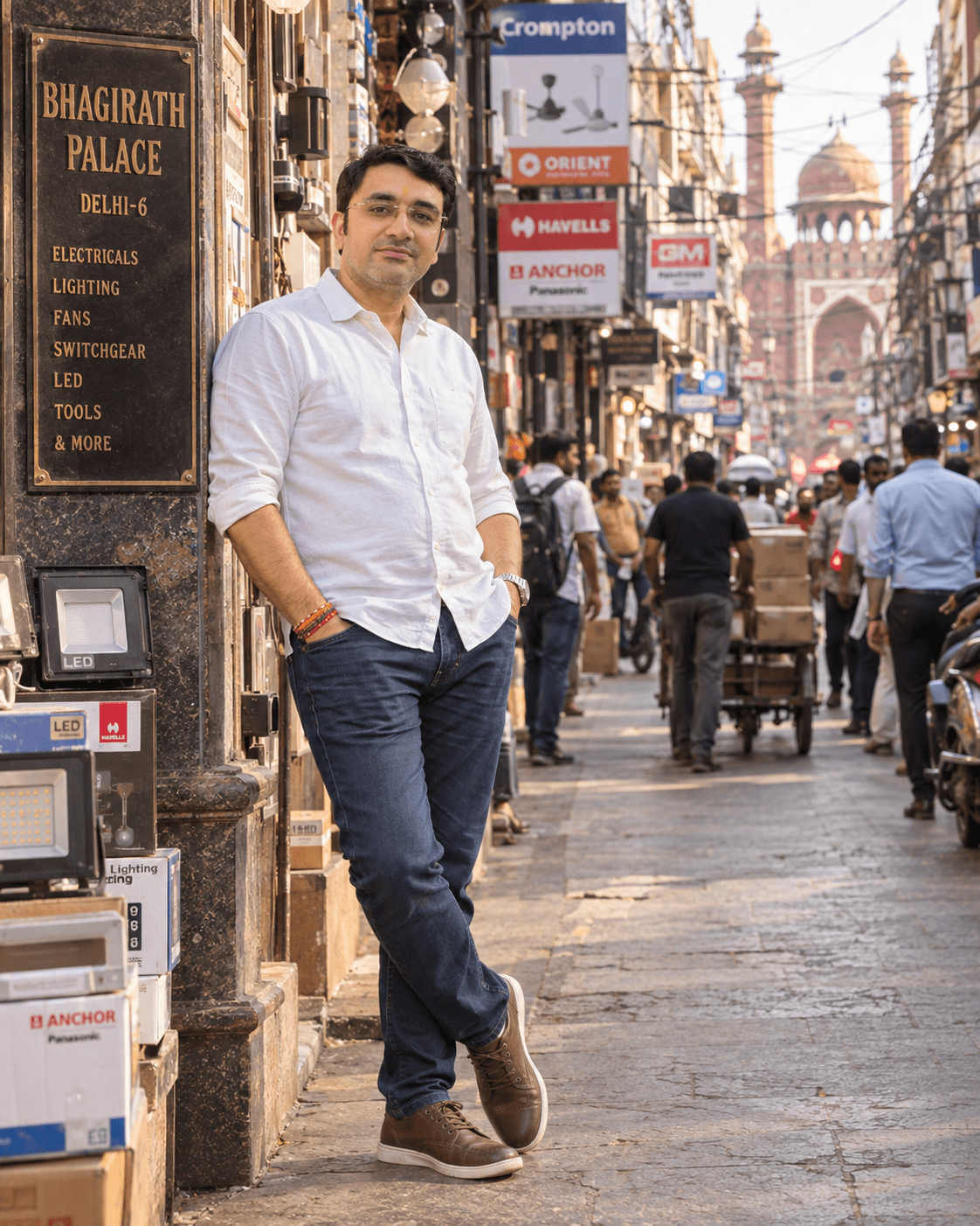 An Afternoon at Bhagirath Palace, an AI-generated portrait of Rohit Azad