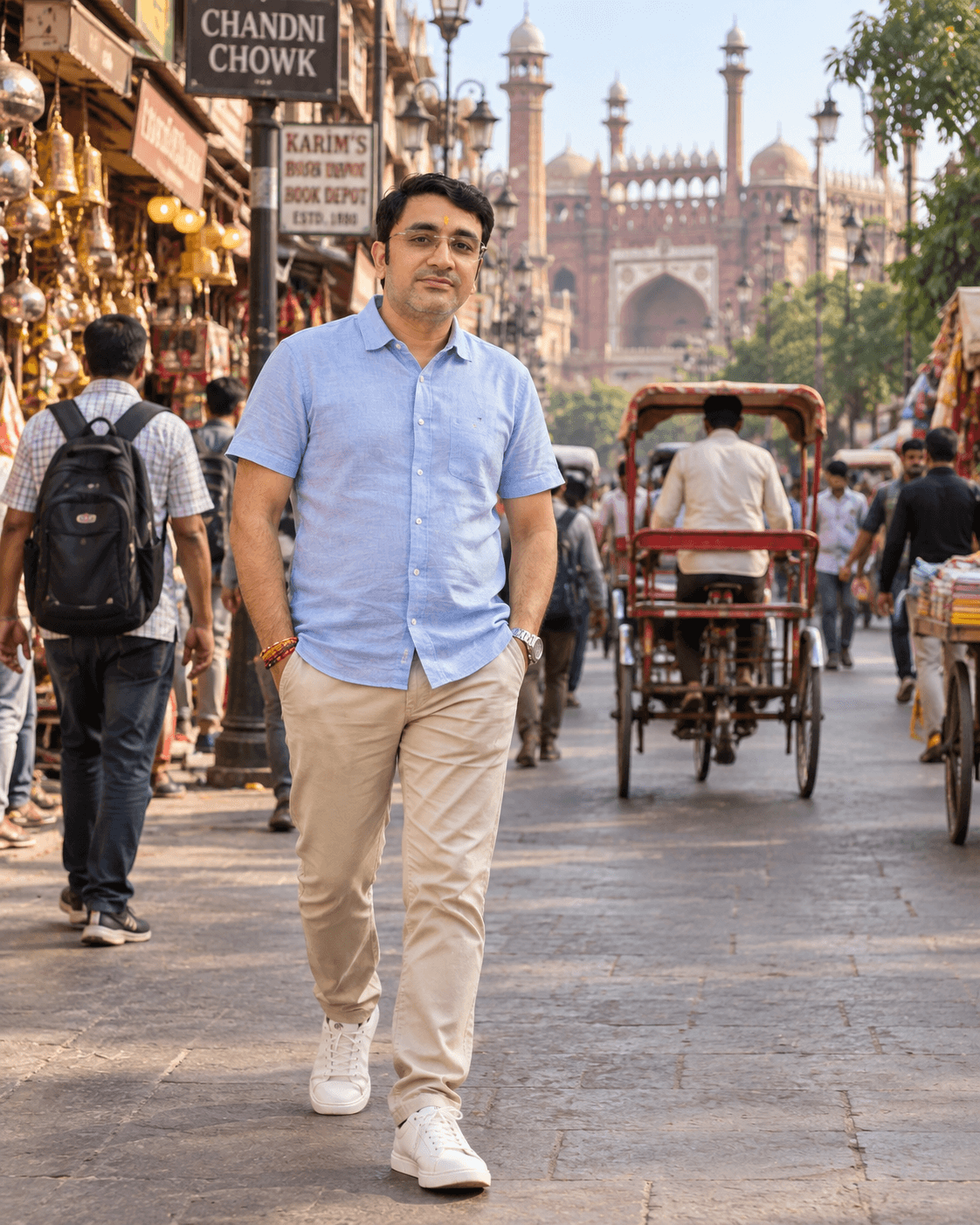 Chandni Chowk at My Own Pace, an AI-generated portrait of Rohit Azad