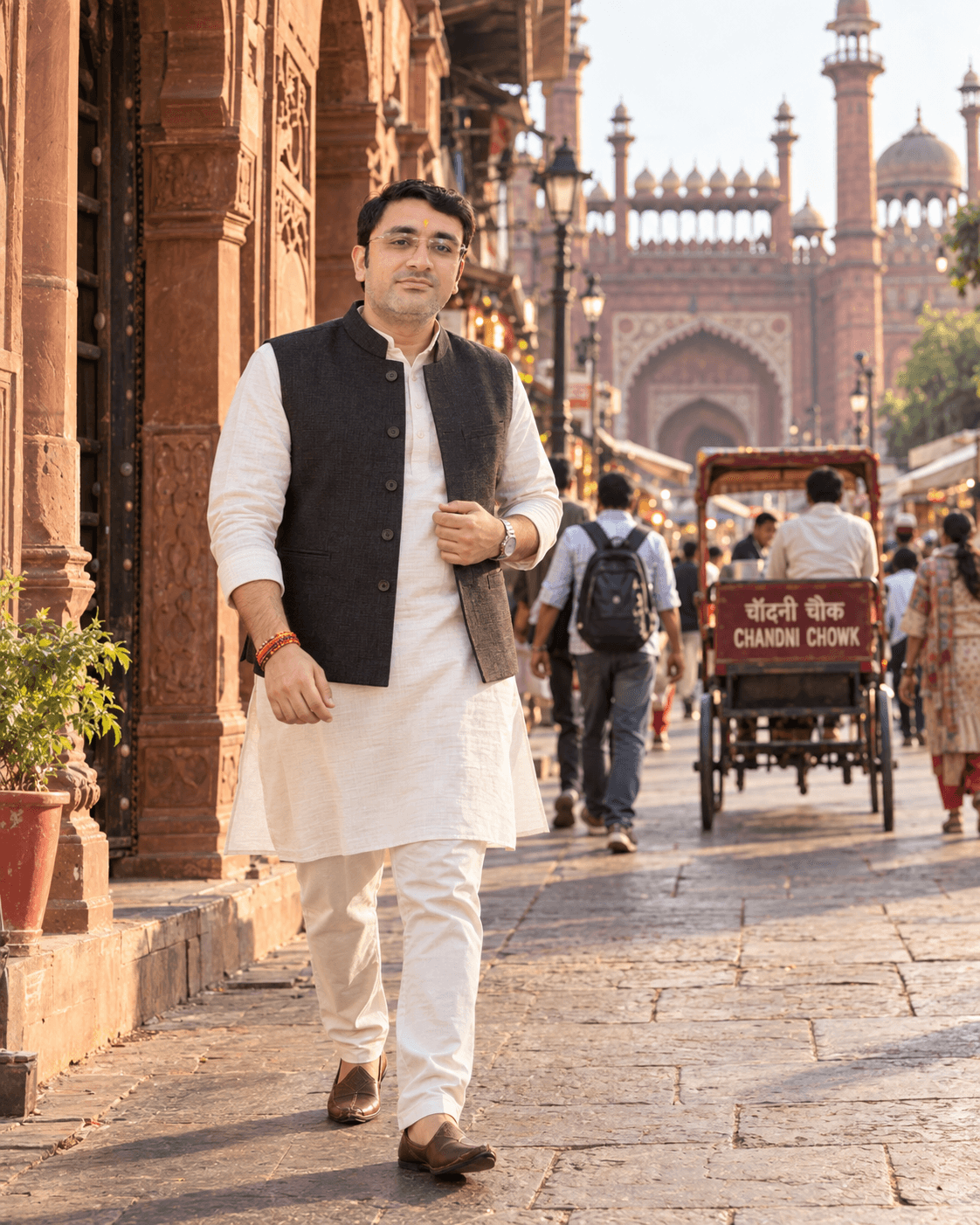 A Walk Through Living Heritage, an AI-generated portrait of Rohit Azad
