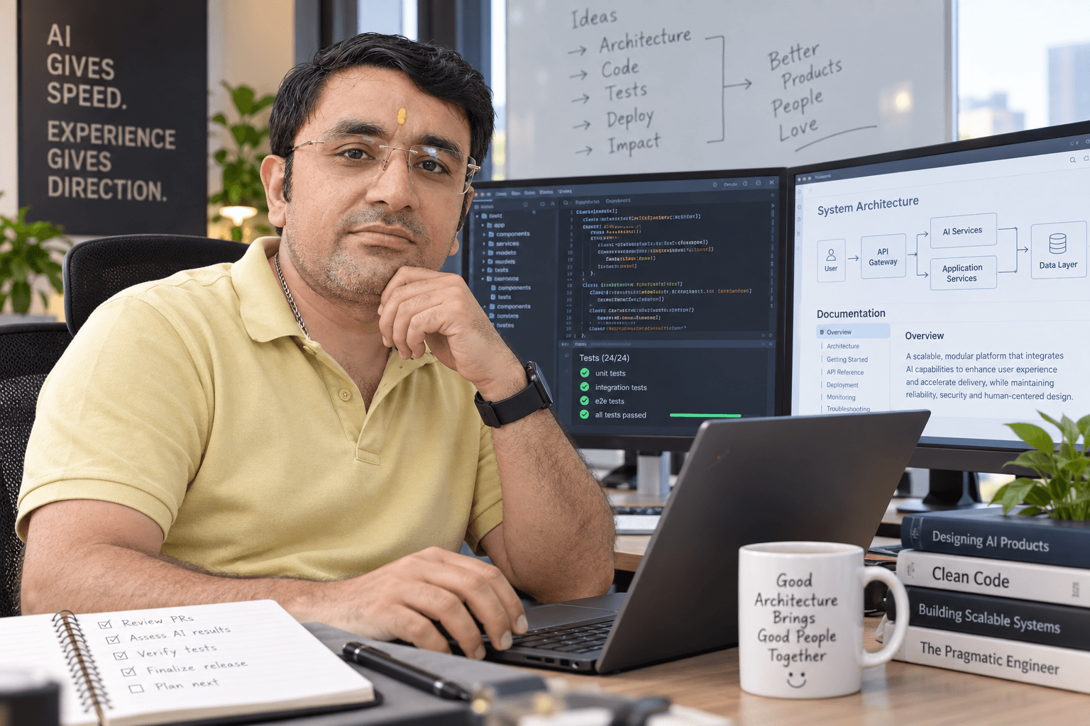AI + Experience, an AI-generated portrait of Rohit Azad