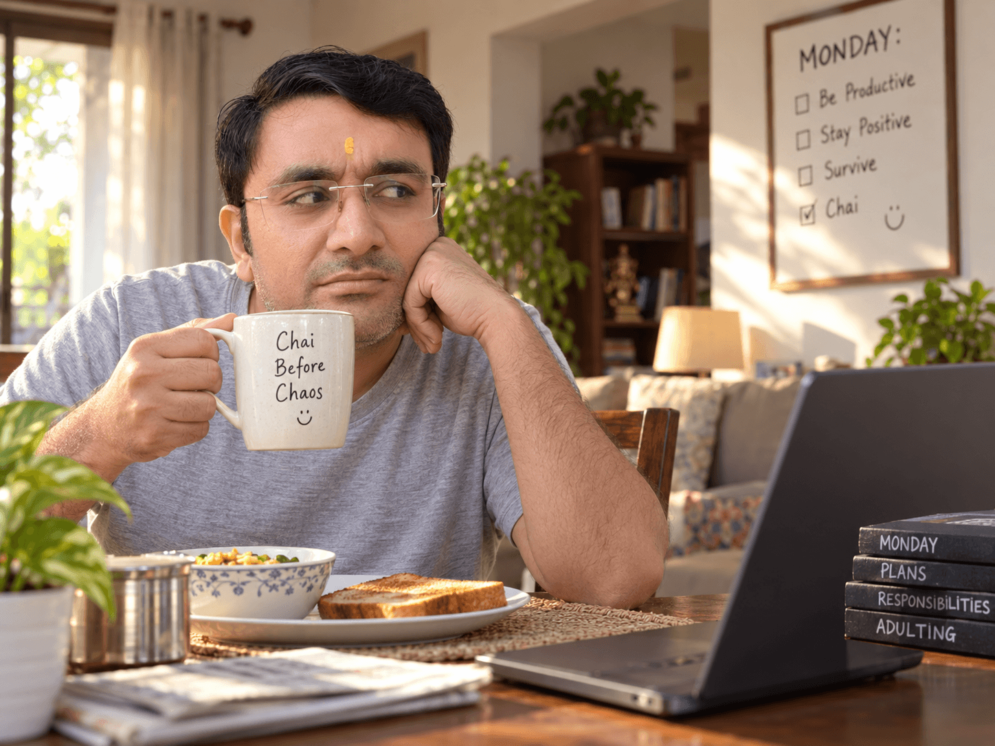 Rohit vs Monday, an AI-generated portrait of Rohit Azad