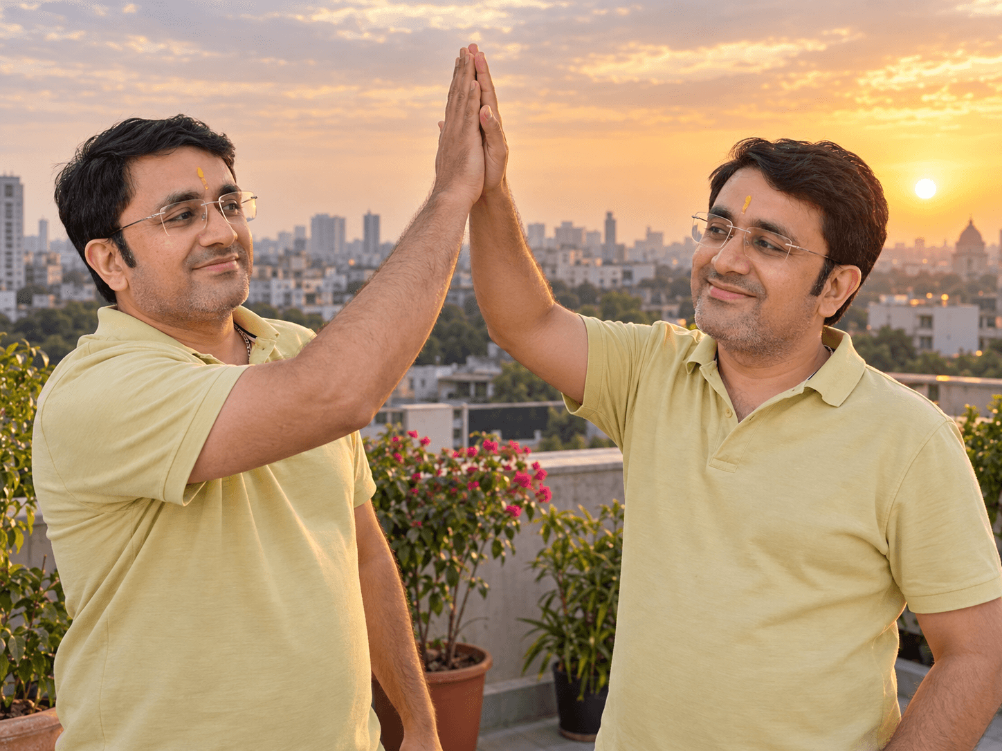 Rohit Gives Rohit a High-Five, an AI-generated portrait of Rohit Azad