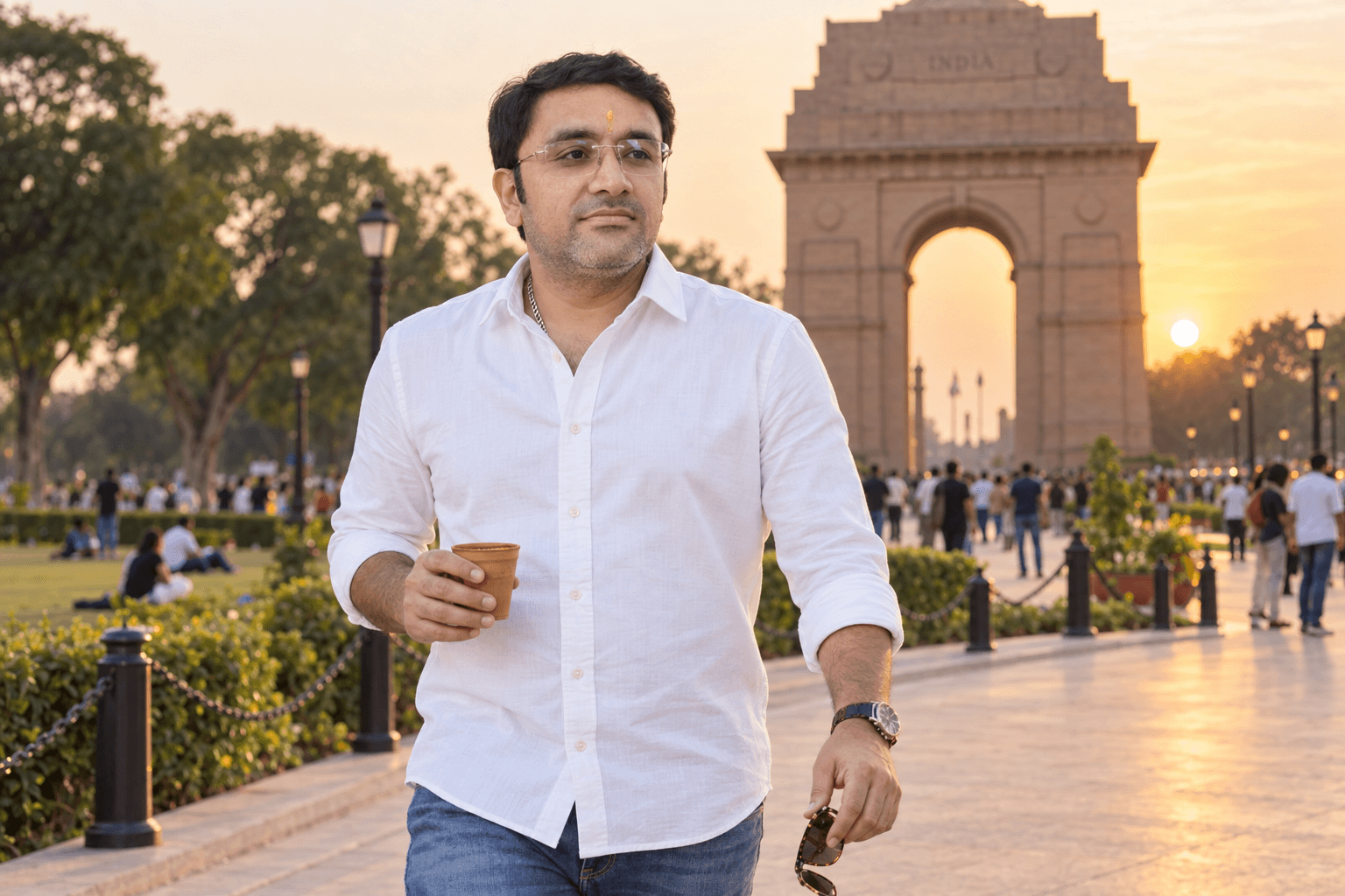 Rohit at India Gate, an AI-generated portrait of Rohit Azad