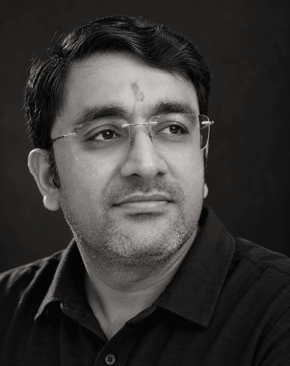 Black & White Character Portrait, an AI-generated portrait of Rohit Azad